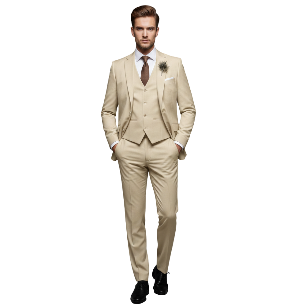 Dreiteiliger Anzug Herren Sakko Weste Hose normal geschnitten