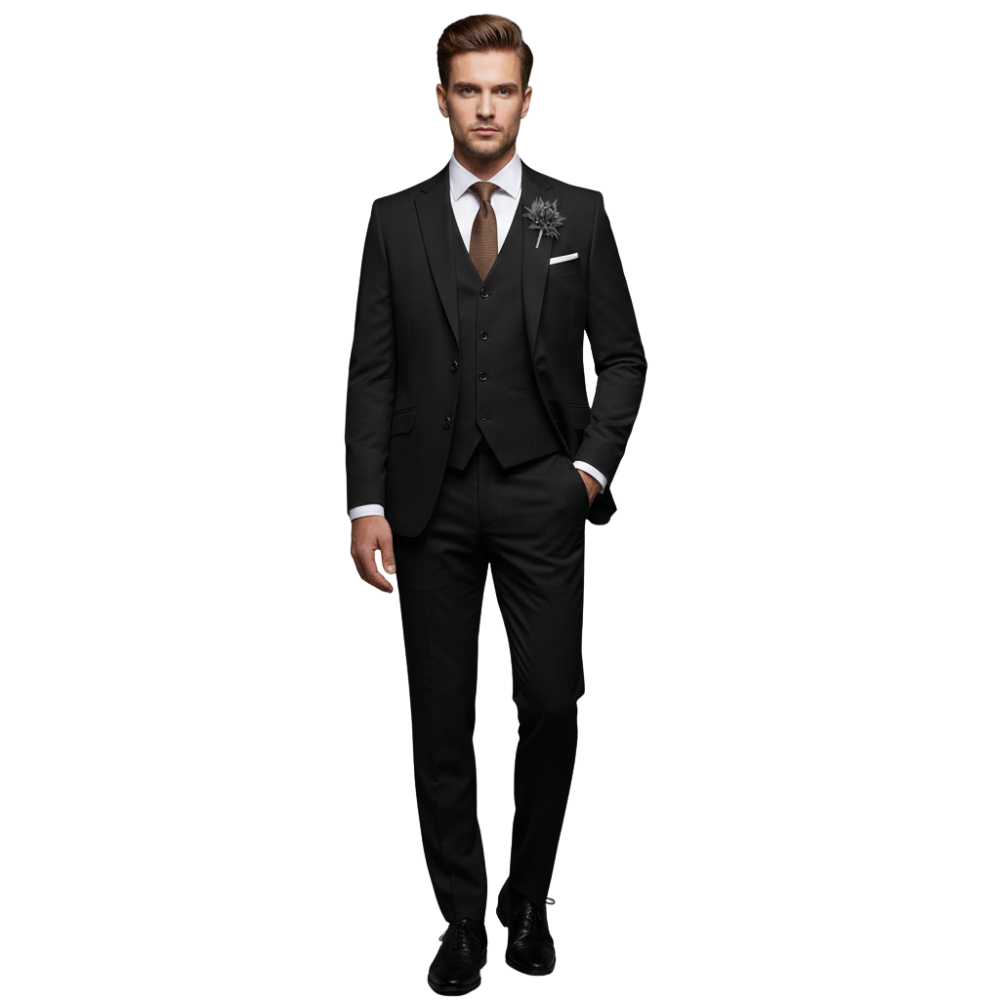 Dreiteiliger Anzug Herren Sakko Weste Hose normal geschnitten