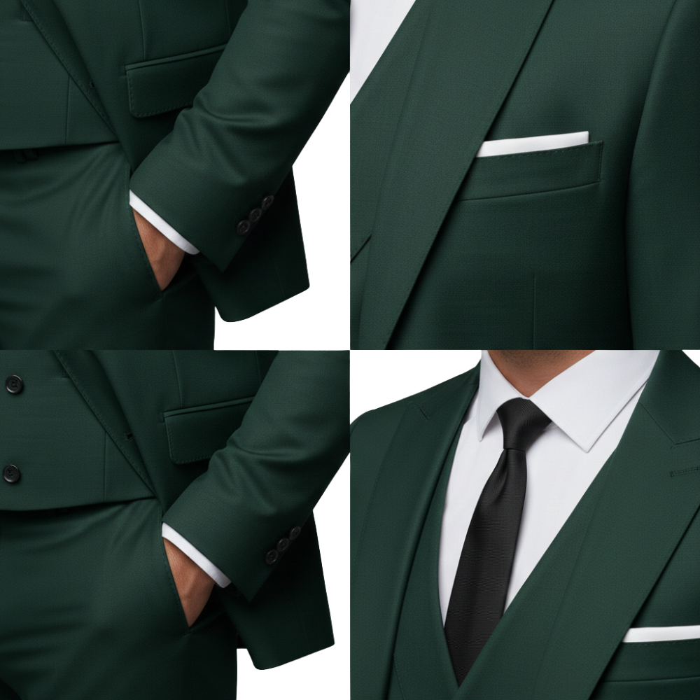 Dreiteiliger Anzug Herren Einreihiges Sakko mit Weste