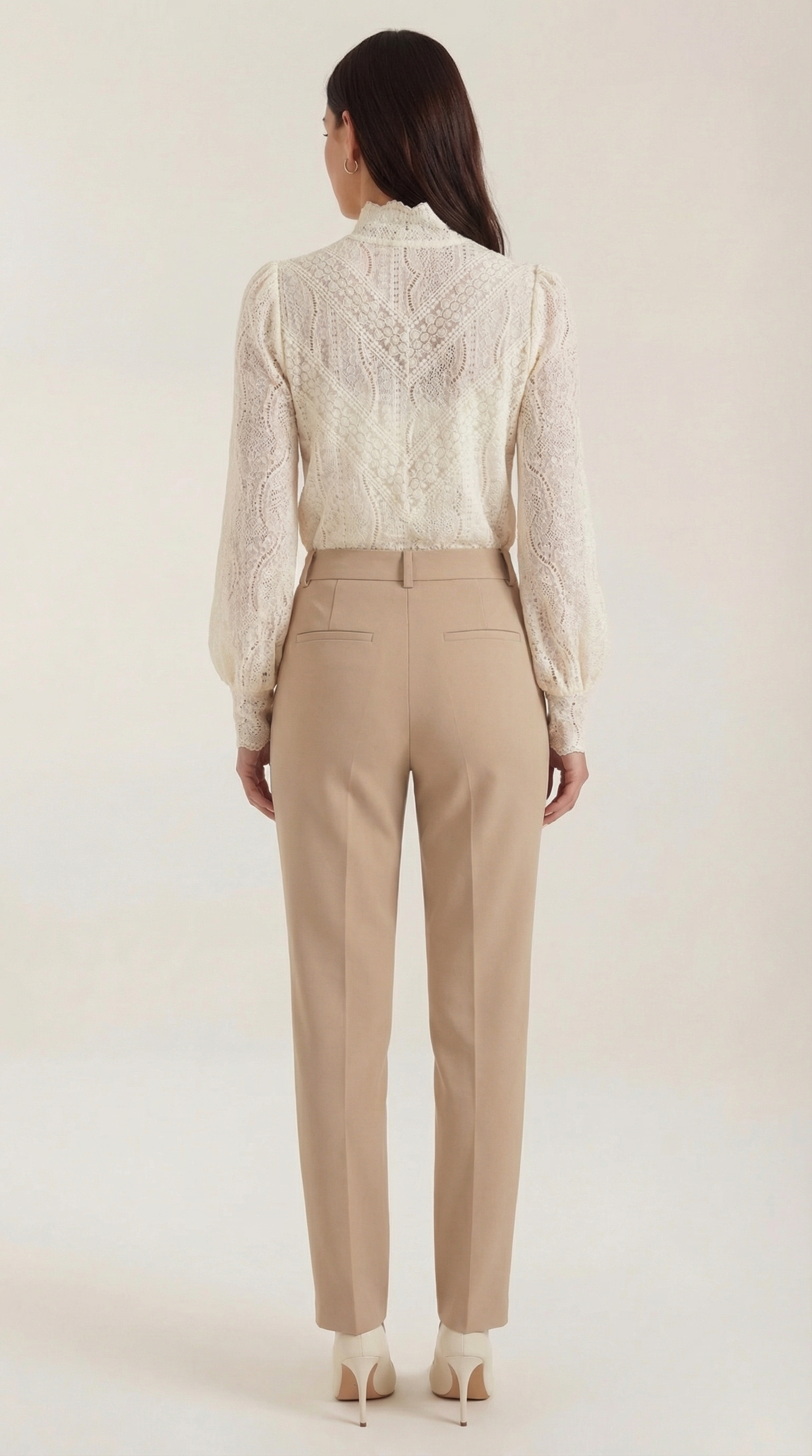 Bluse Damen mit langen Ärmeln und Stehkragen