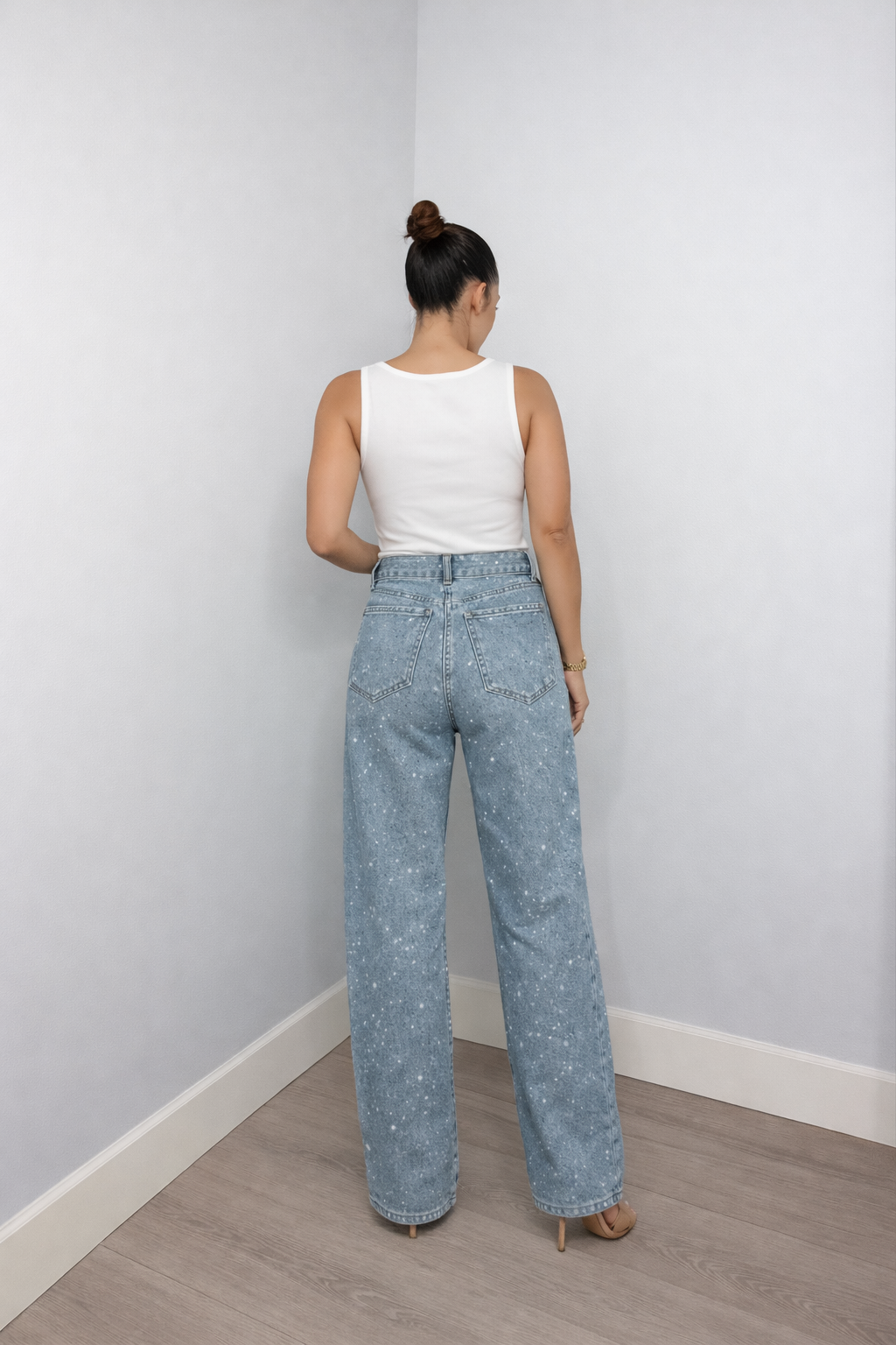 Damen Hose Klassischer Schnitt Hoher Bund