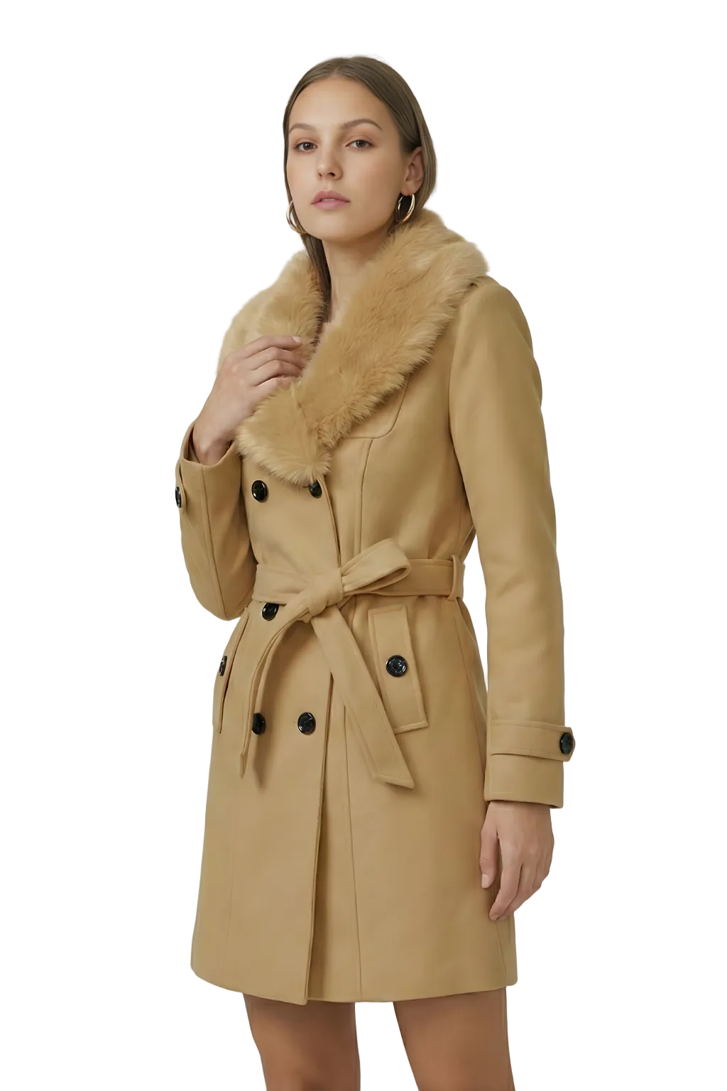 Damen Trenchmantel zweireihig mit Knopfleiste