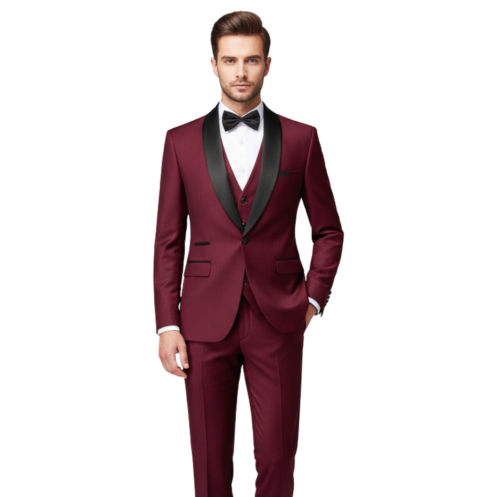 Dreiteiliger Anzug Herren Mit Revers Und Taschen