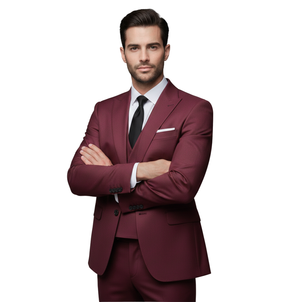 Dreiteiliger Anzug Herren Mit Sakko Und Weste