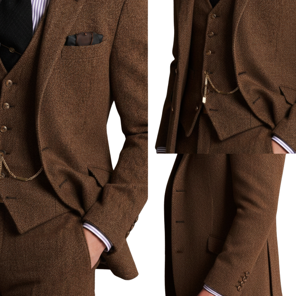 Dreiteiliger Anzug Herren Normale Passform