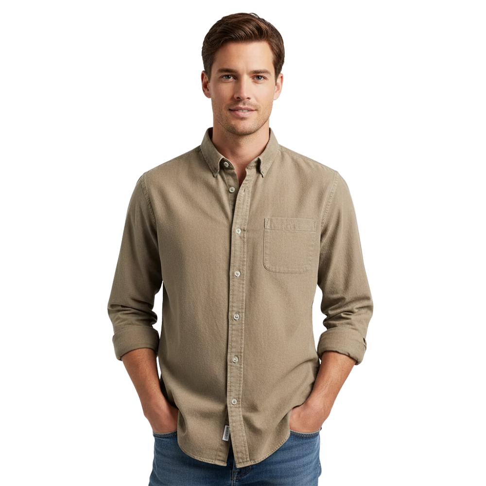 Herren Hemd Klassischer Schnitt Gerade Passform