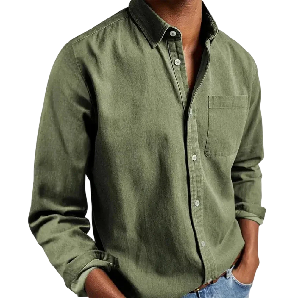 Herren Hemd Klassischer Schnitt Gerade Passform