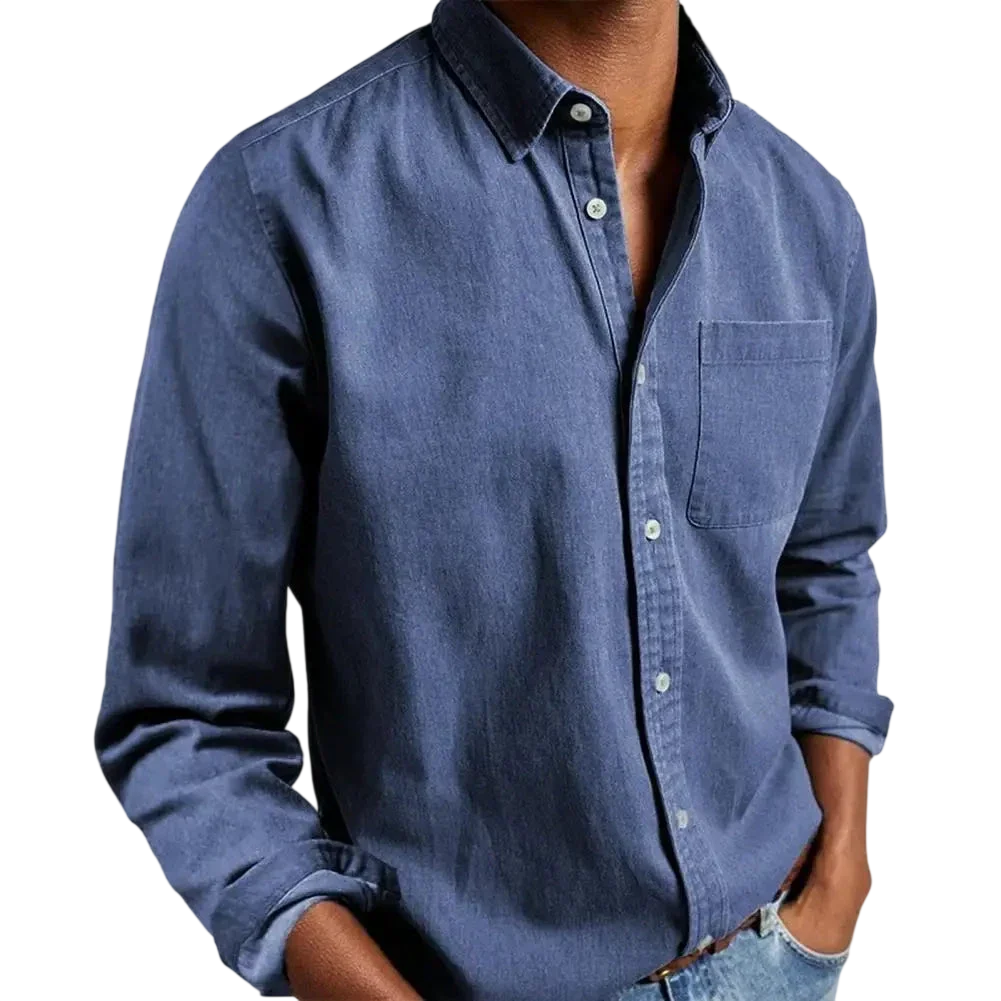 Herren Hemd Klassischer Schnitt Gerade Passform