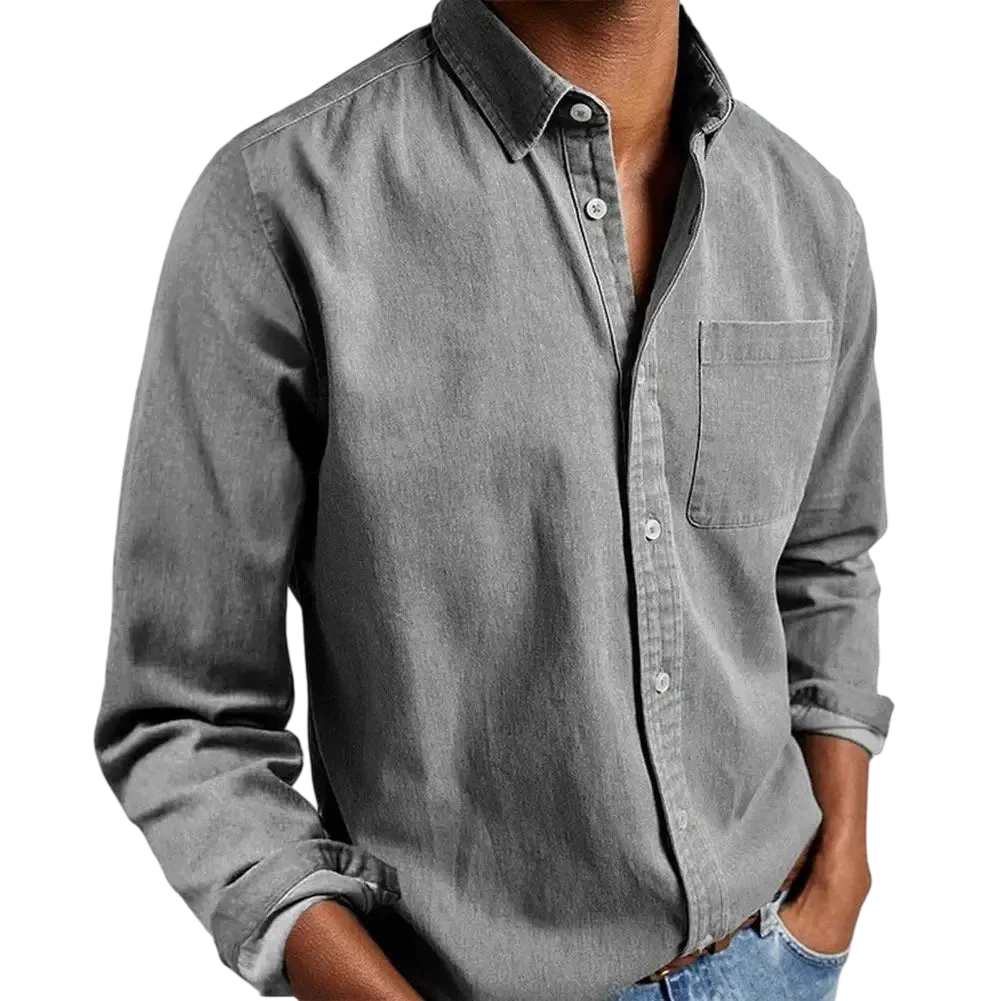 Herren Hemd Klassischer Schnitt Gerade Passform