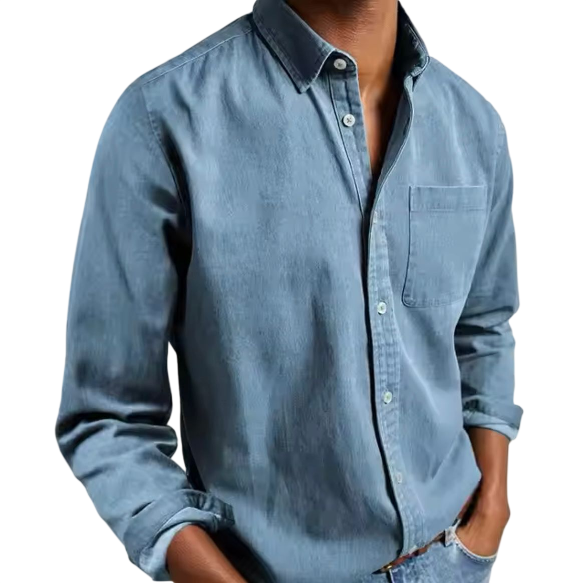 Herren Hemd Klassischer Schnitt Gerade Passform