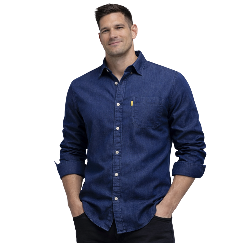 Herren Hemd Schmale Passform Mit Knopfleiste