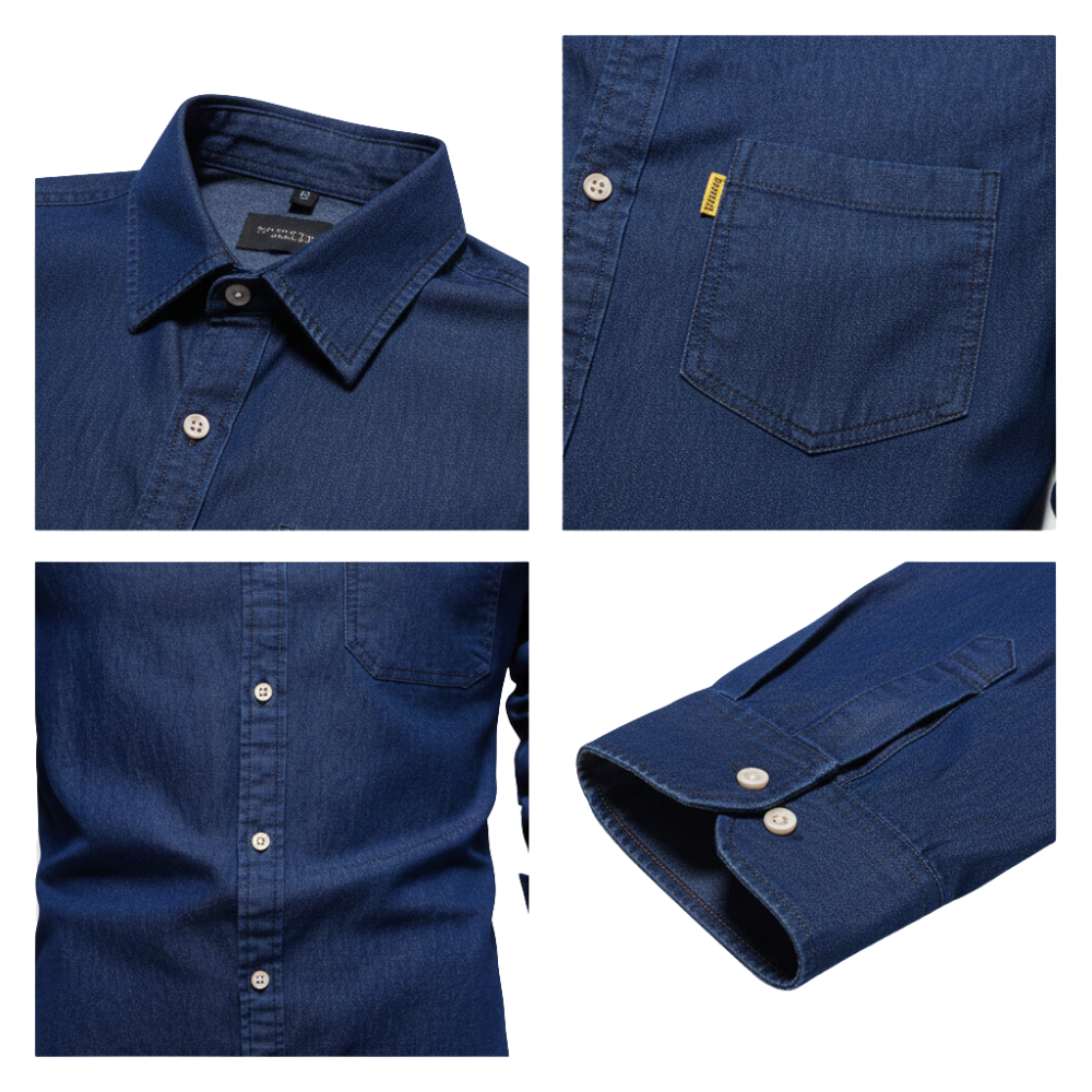 Herren Hemd Schmale Passform Mit Knopfleiste