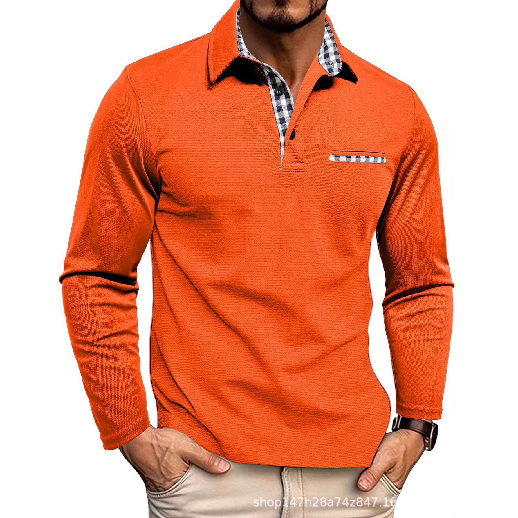 Herren Poloshirt Langarm mit Knopfleiste