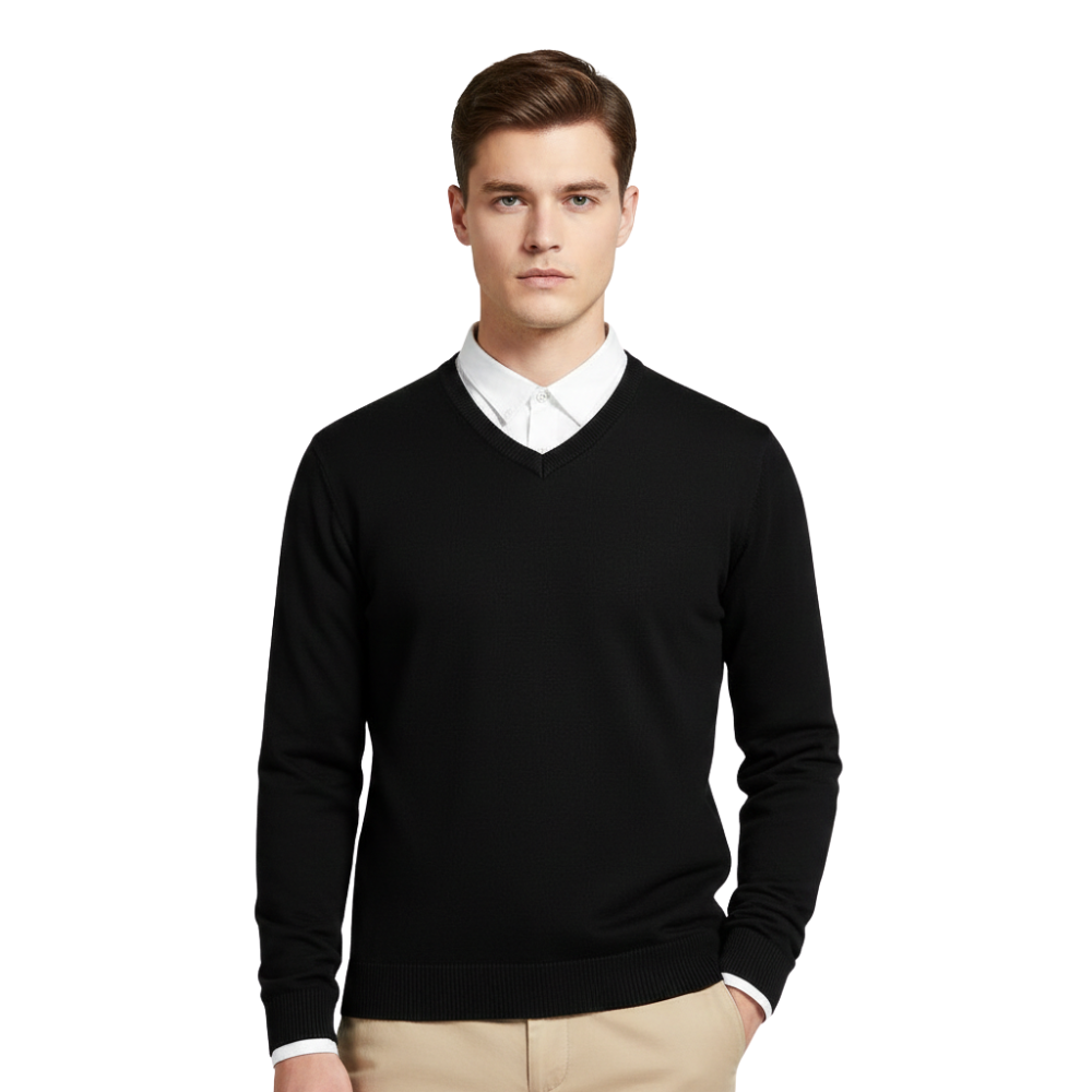 Herren Pullover V-Ausschnitt Gerade Passform
