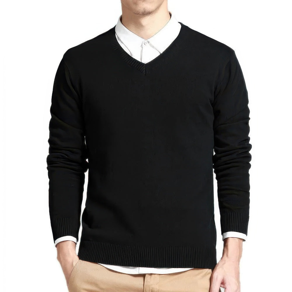 Herren Pullover V-Ausschnitt Gerade Passform
