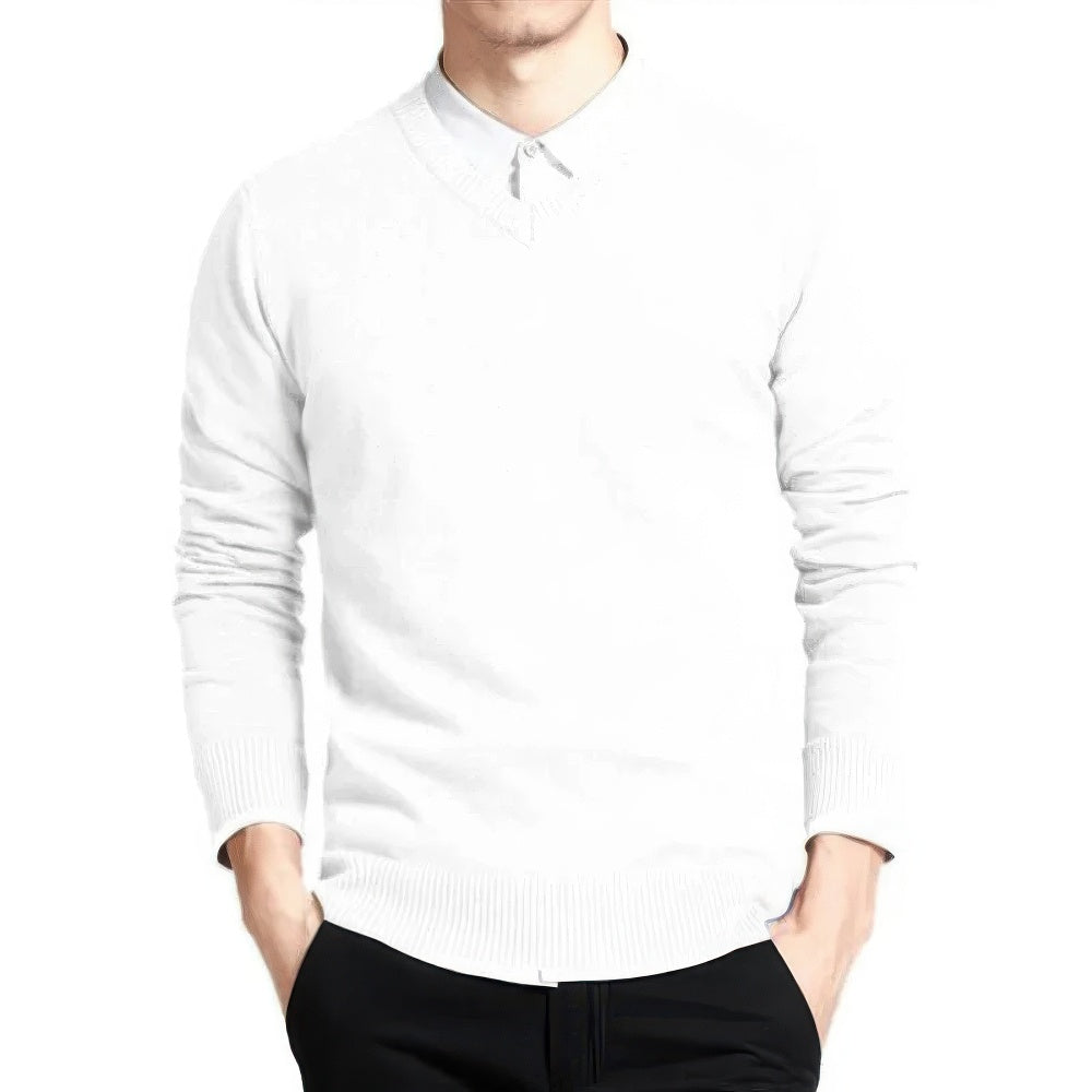 Herren Pullover V-Ausschnitt Gerade Passform