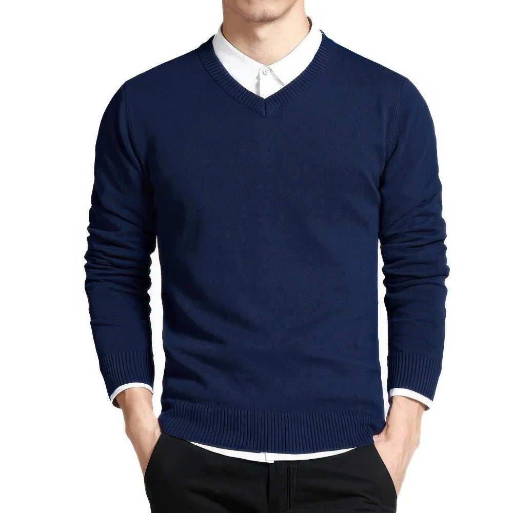 Herren Pullover V-Ausschnitt Gerade Passform