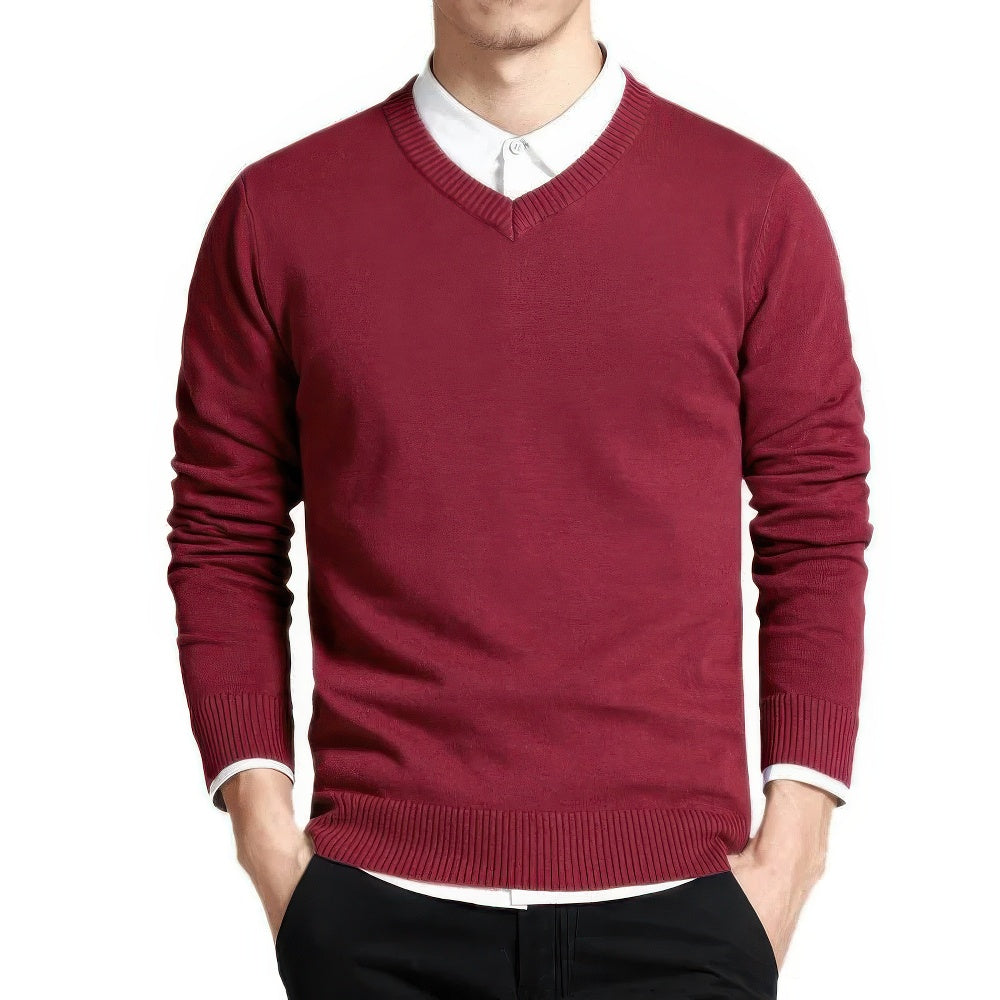 Herren Pullover V-Ausschnitt Gerade Passform