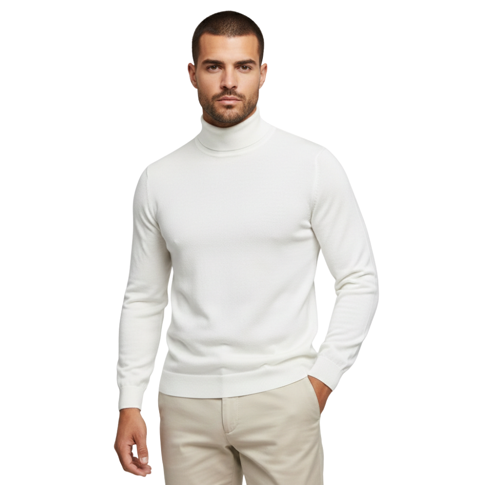 Herren Rollkragenpullover Enganliegend Langarm