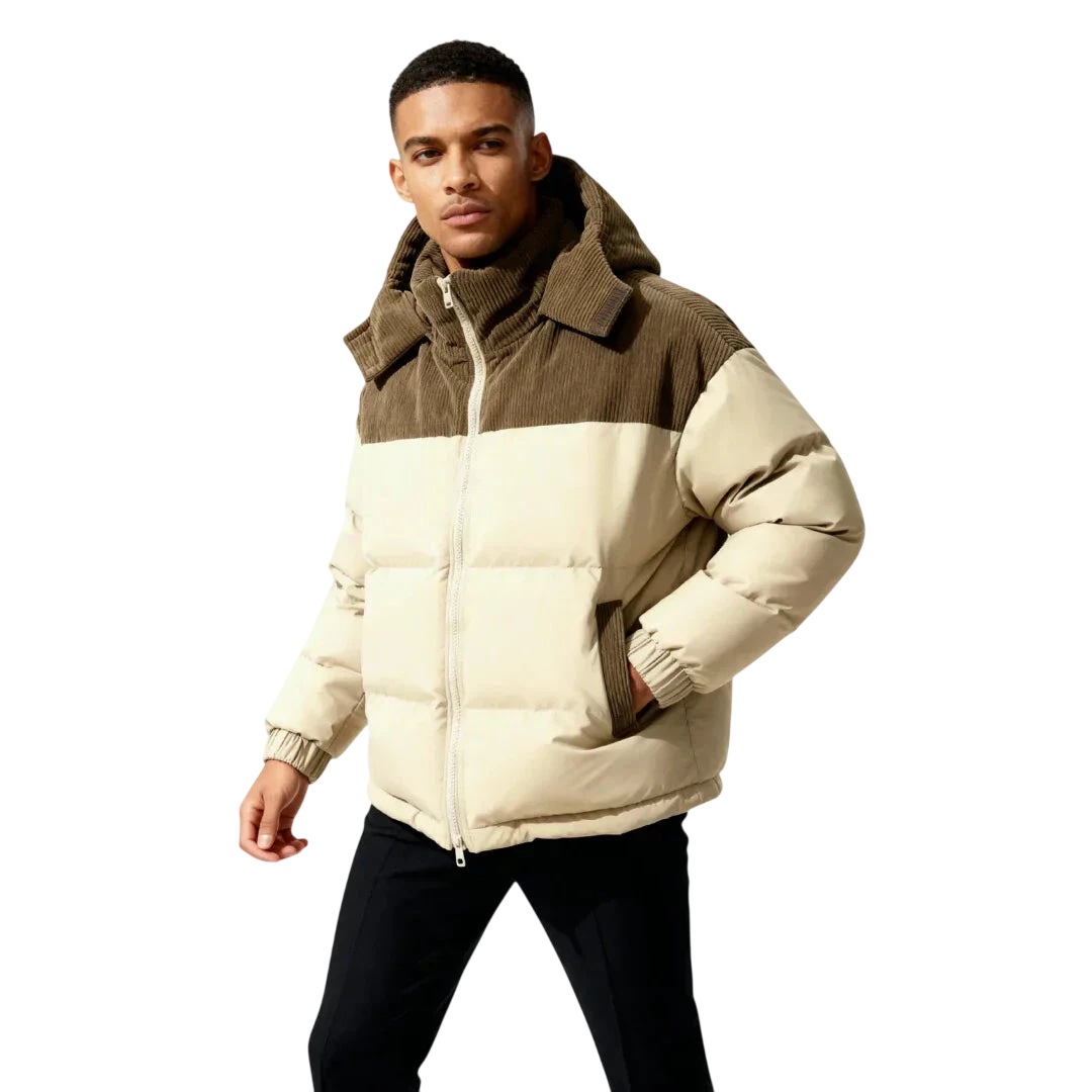 Jacke Herren Isolierte Kapuzen-Steppjacke mit Reißverschluss Winter