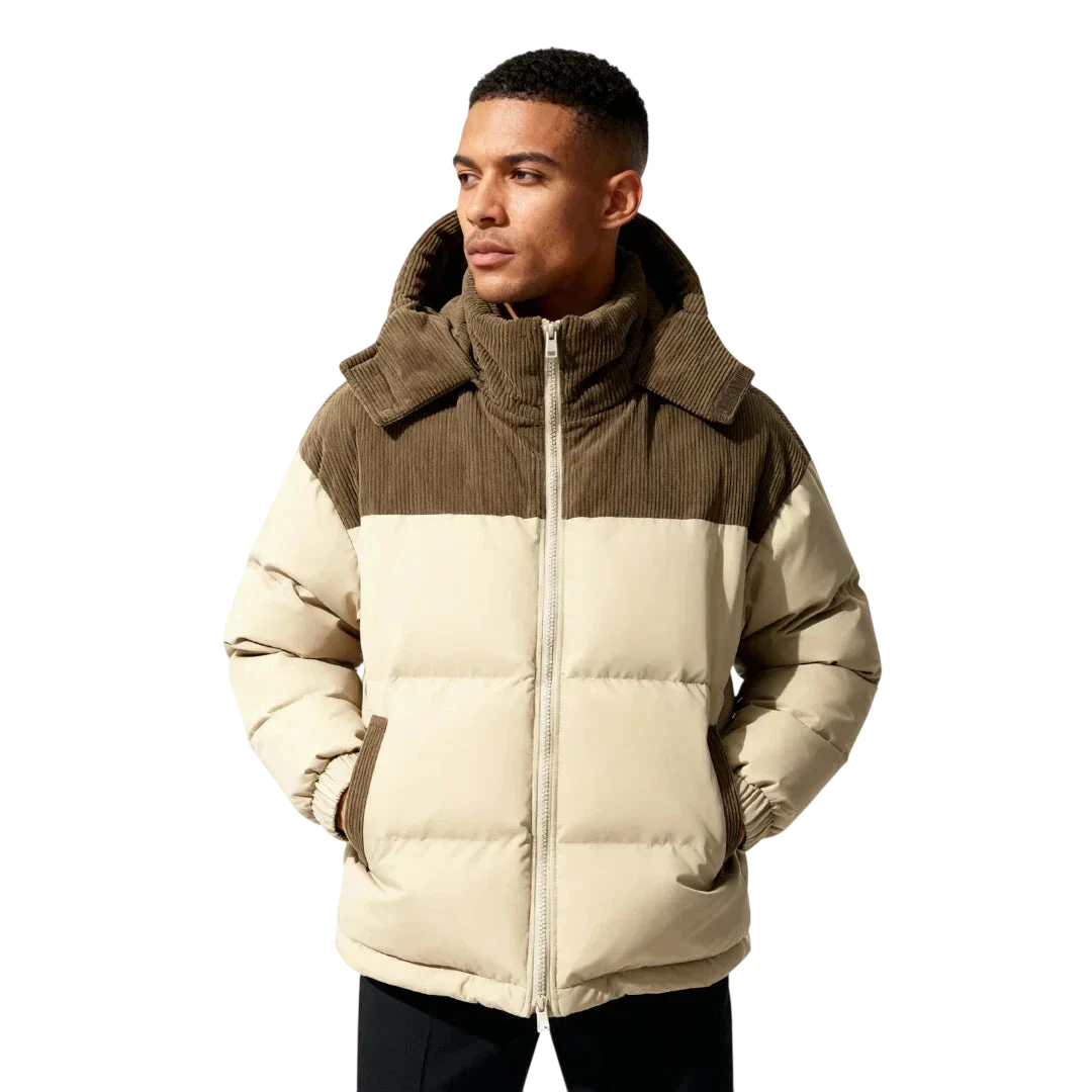 Jacke Herren Isolierte Kapuzen-Steppjacke mit Reißverschluss Winter
