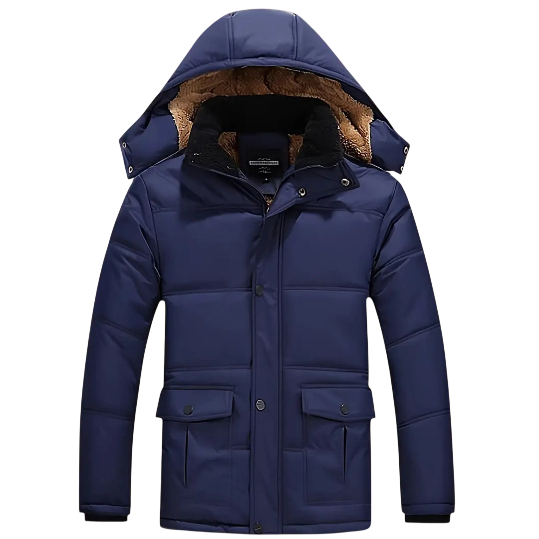 Winterjacke Herren Schmaler Schnitt Kapuze Reißverschluss