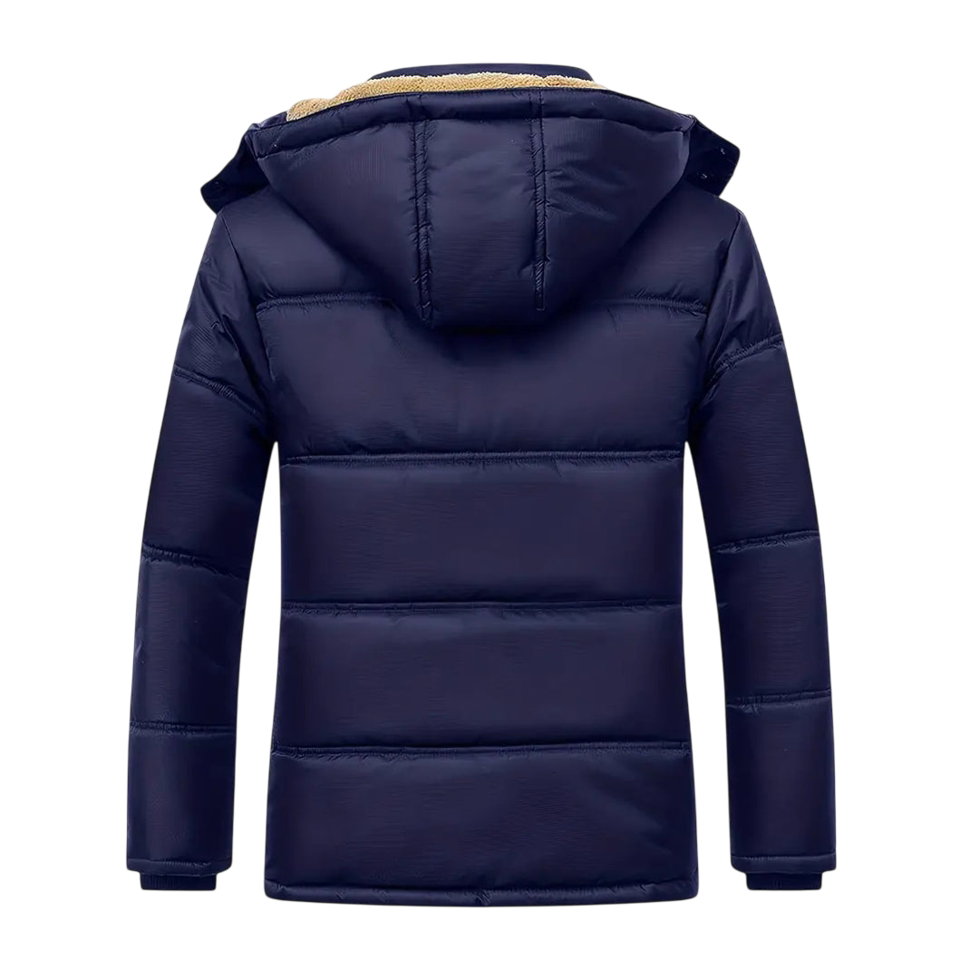 Winterjacke Herren Schmaler Schnitt Kapuze Reißverschluss