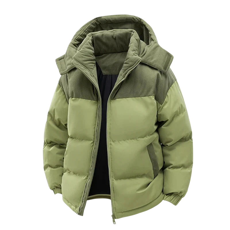 Jacke Herren Isolierte Kapuzen-Steppjacke mit Reißverschluss Winter
