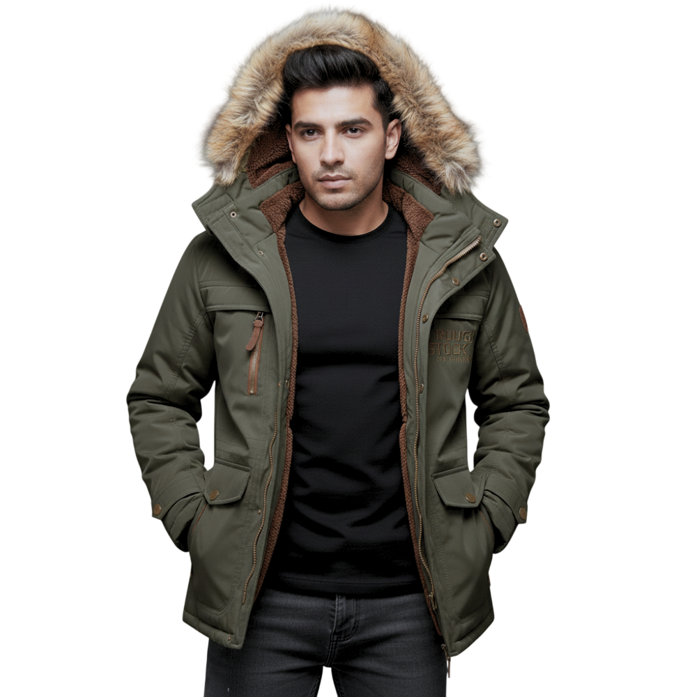 Outdoorjacke Herren Isoliert Wasser- und Winddicht Kapuze