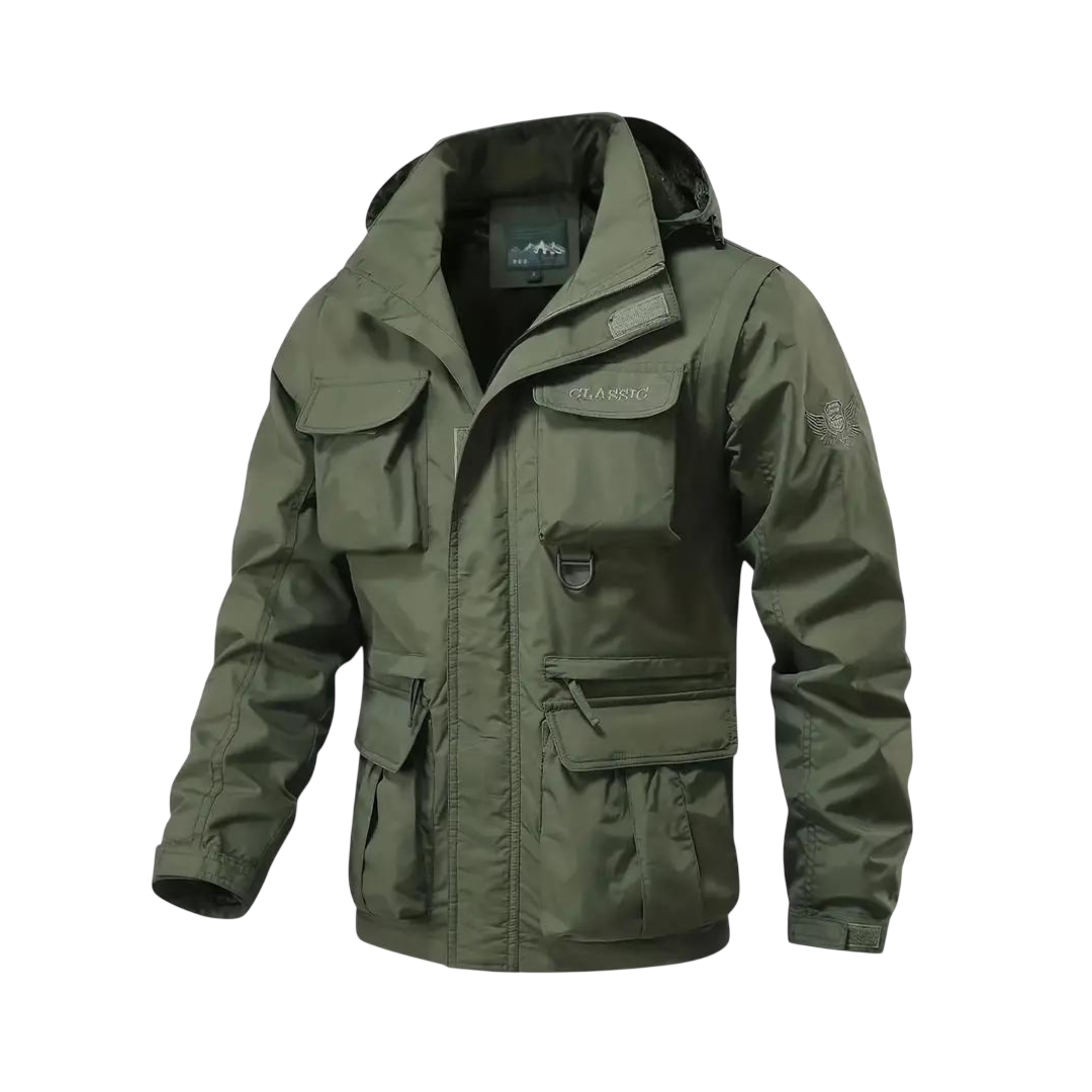 Übergangsjacke Herren Wasserabweisend Abnehmbare Kapuze Winddicht