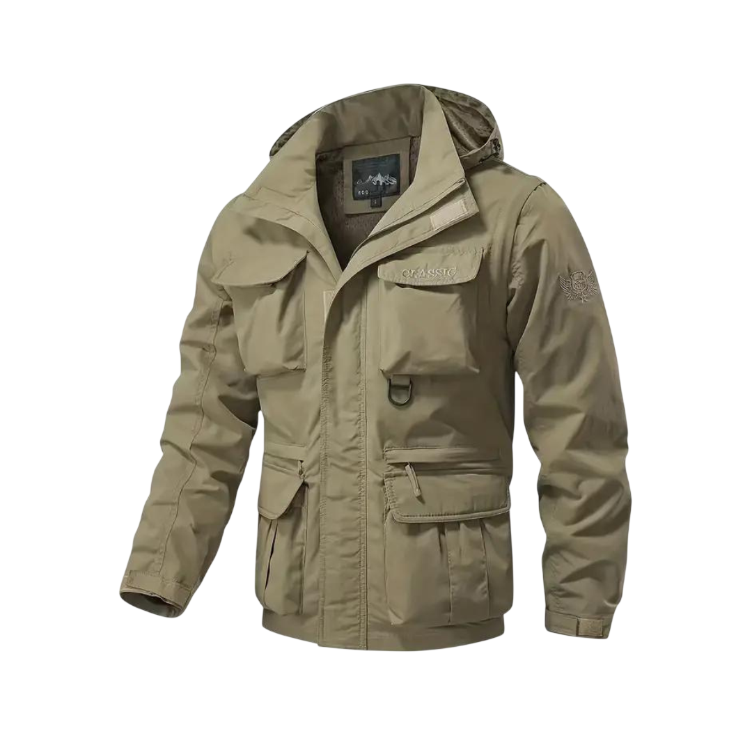 Übergangsjacke Herren Wasserabweisend Abnehmbare Kapuze Winddicht