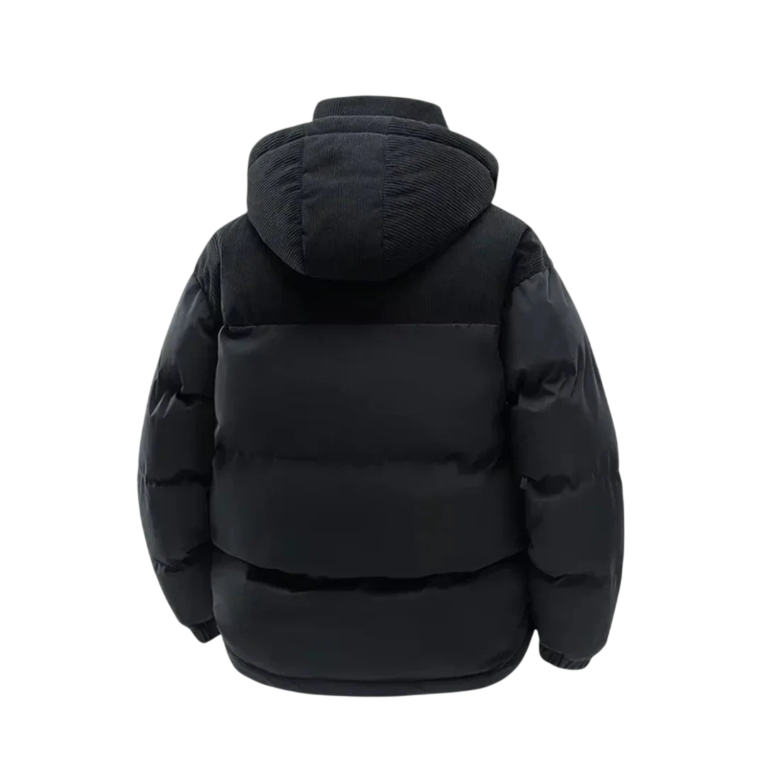 Jacke Herren Isolierte Kapuzen-Steppjacke mit Reißverschluss Winter