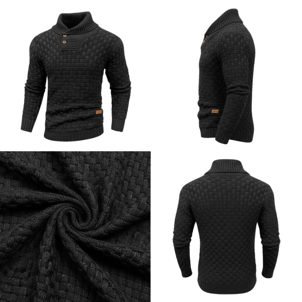 Herrenpullover Strukturierte Oberfläche Winter