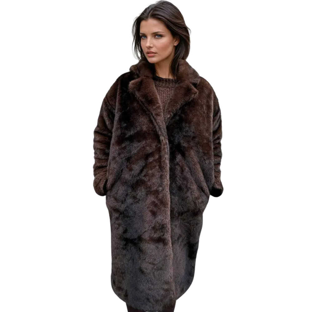 Jacke Damen Kunstpelzoptik Lang Und Elegant