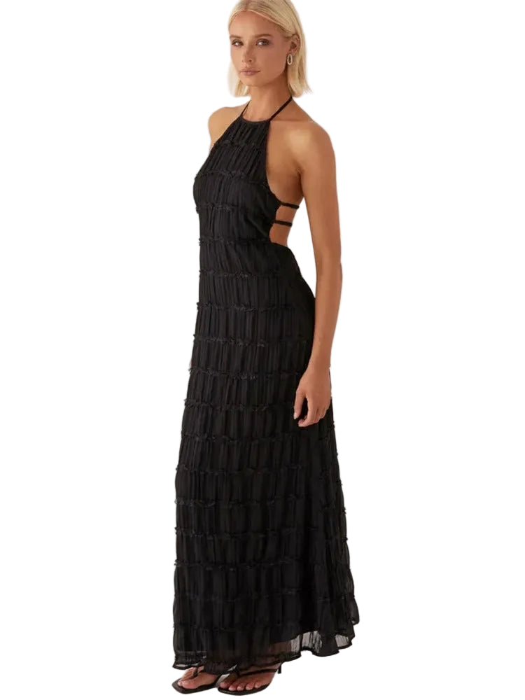 Maxikleid Damen Neckholder Offener Rücken Eleganter Stil