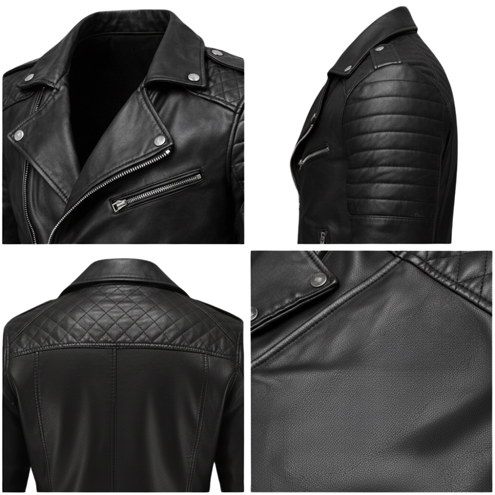 Motorradjacke Herren mit Reißverschlusstaschen praktische Details