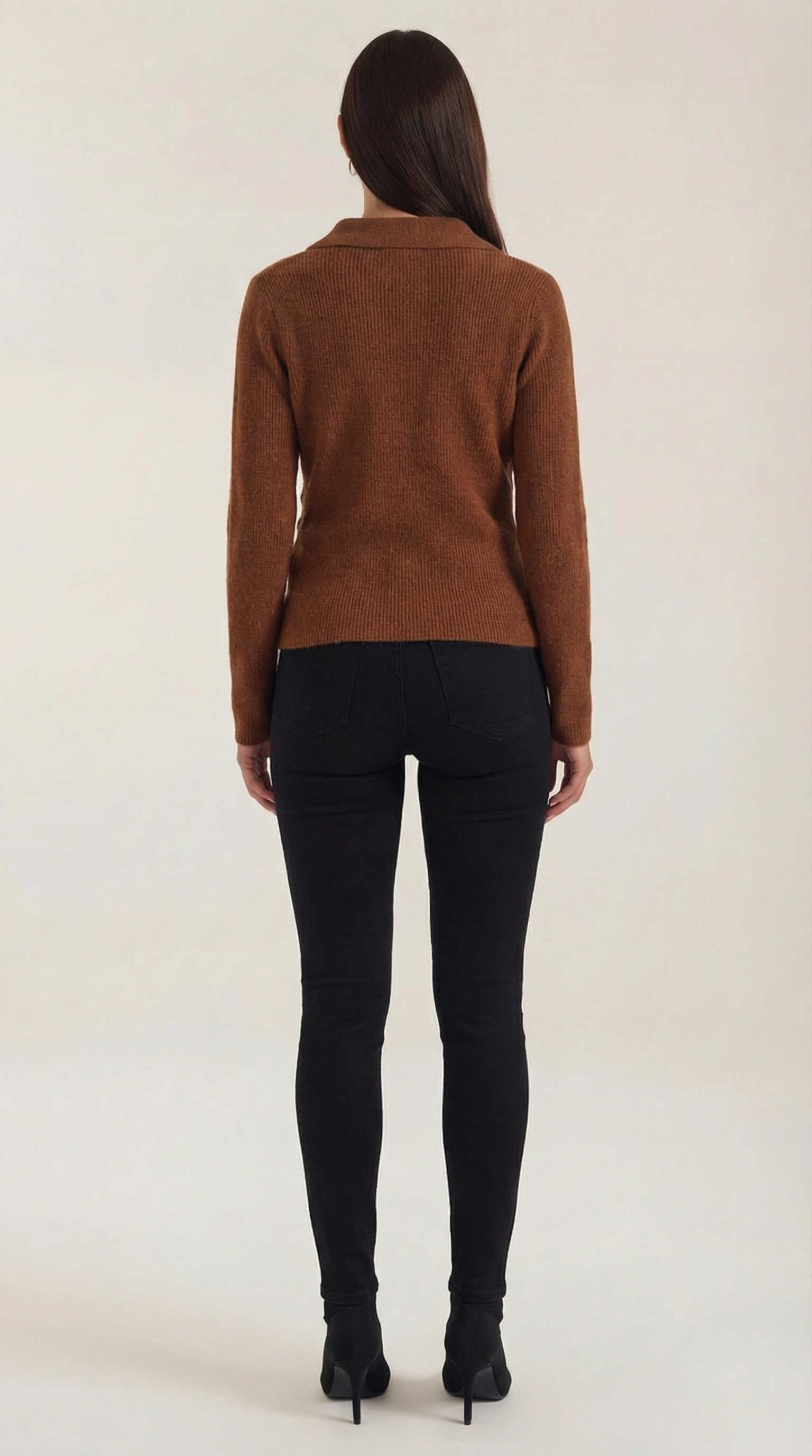 Pullover Damen mit Wickelausschnitt und Kragen