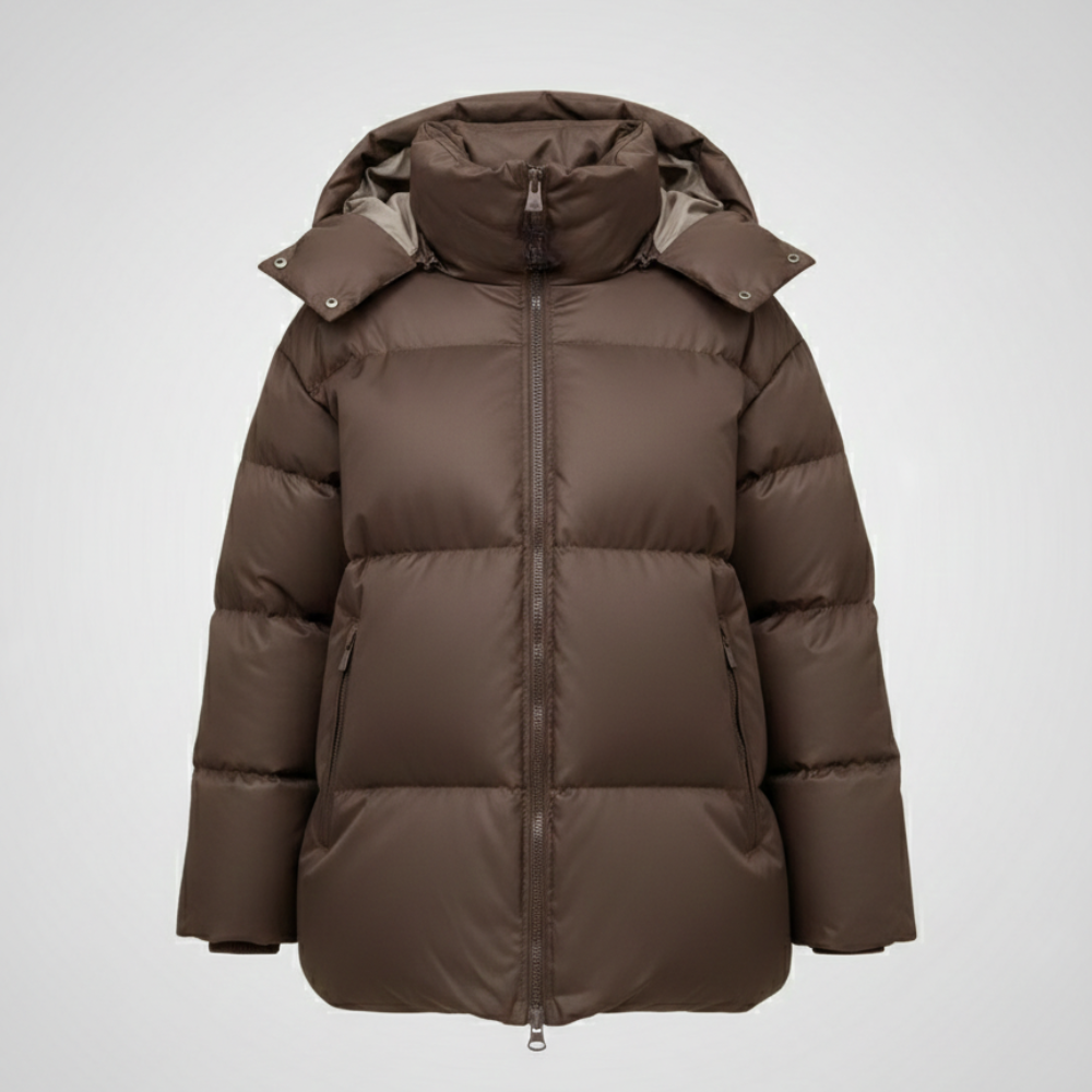 Winterjacke Damen Gesteppter Mantel mit Kapuze Winterdesign