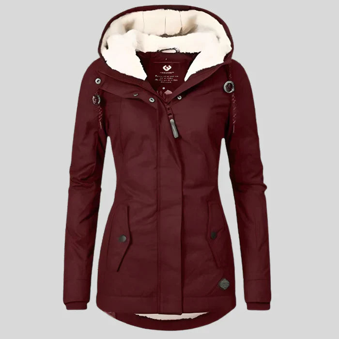 Winterjacke Damen langer Schnitt mit Reißverschluss