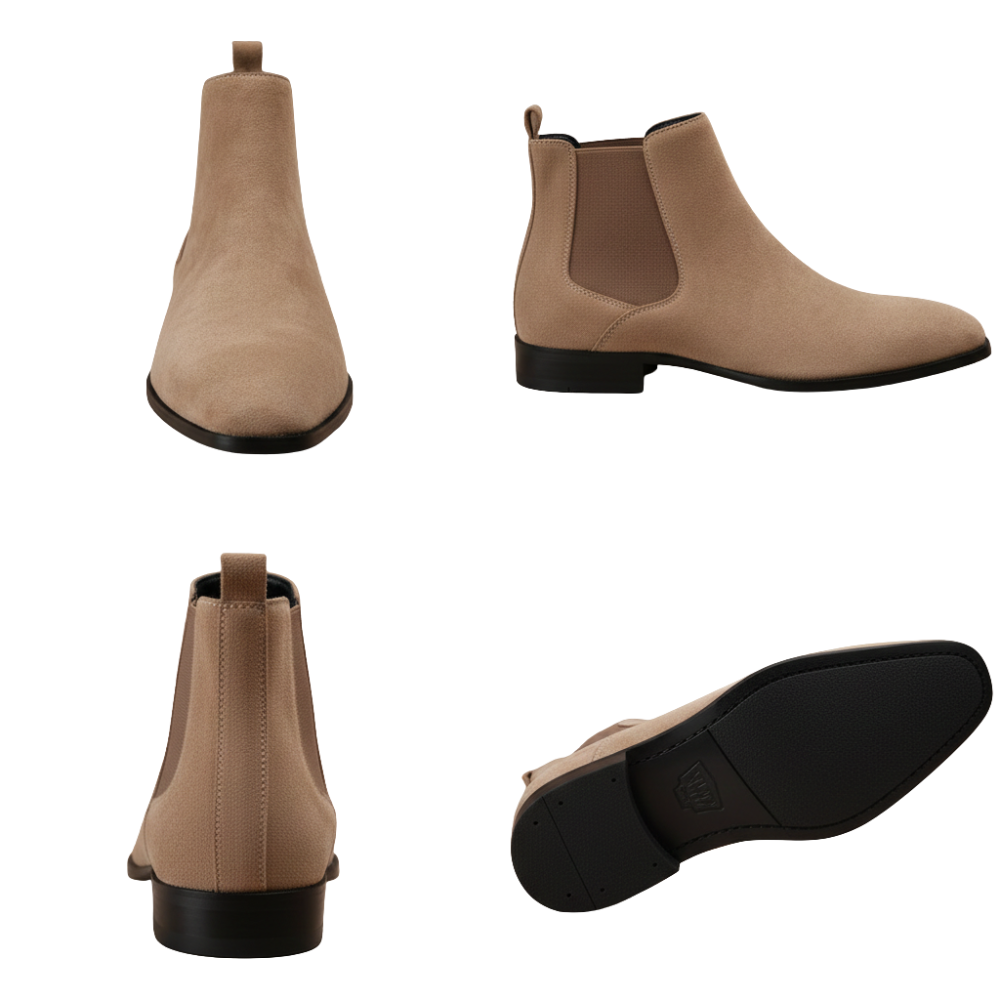 Knöchelstiefel Herren ohne Schnürung mit eckiger Spitze