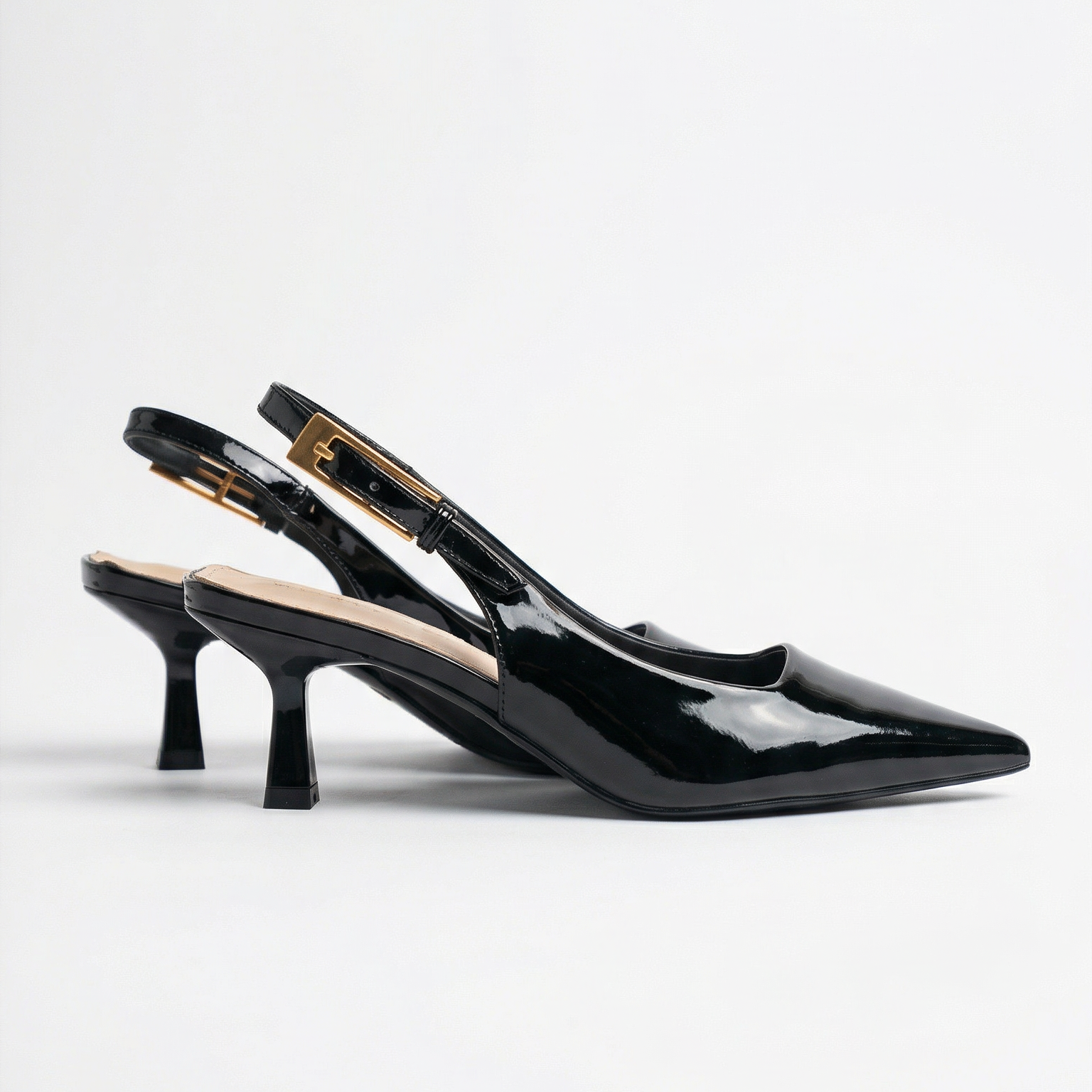 Absatzschuhe Damen Fersenriemen Verschluss Spitz