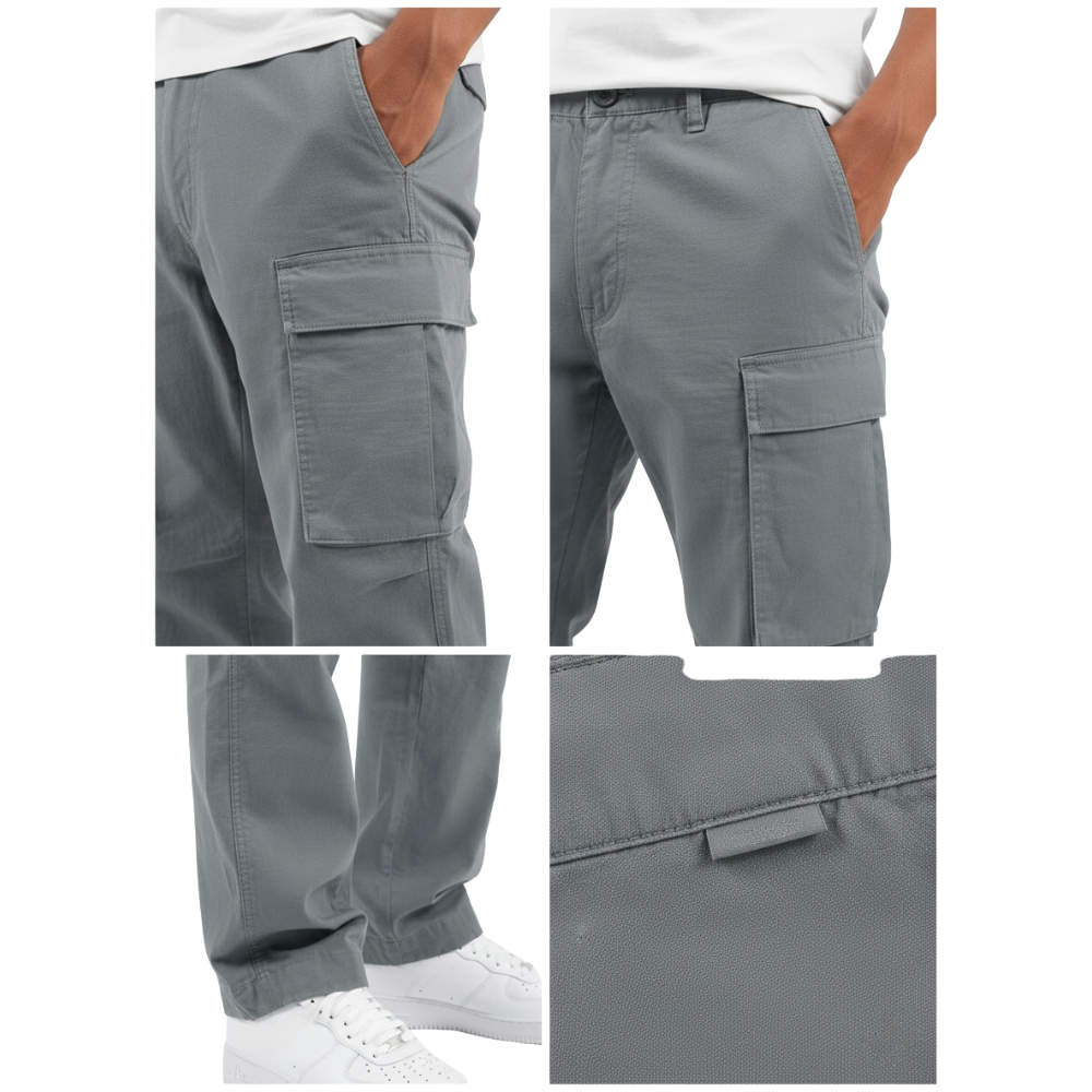 Cargohose Herren Gerades Bein Mit Taschen