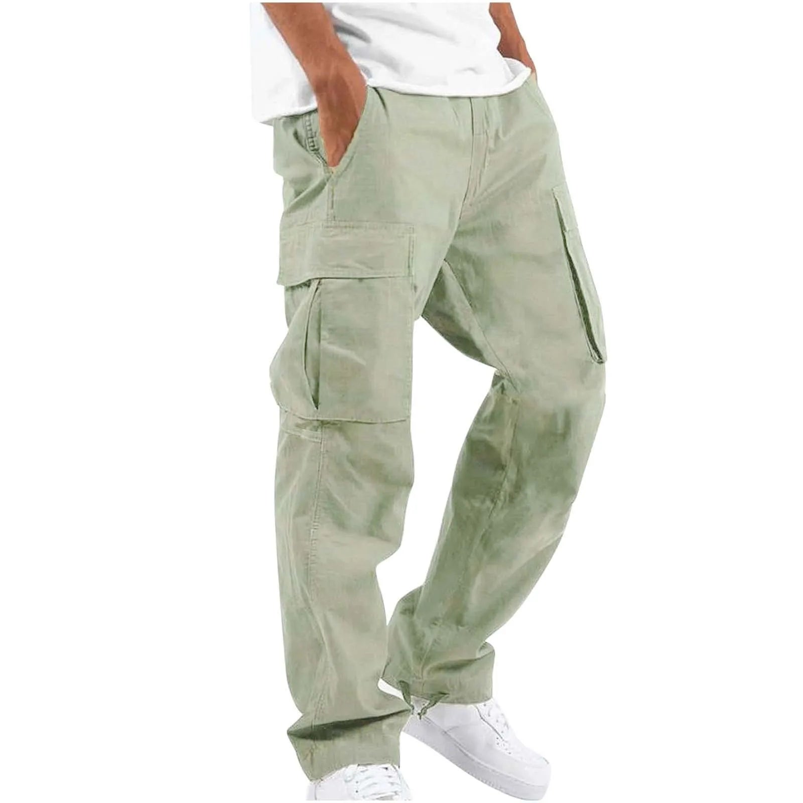Cargohose Herren Gerades Bein Mit Taschen
