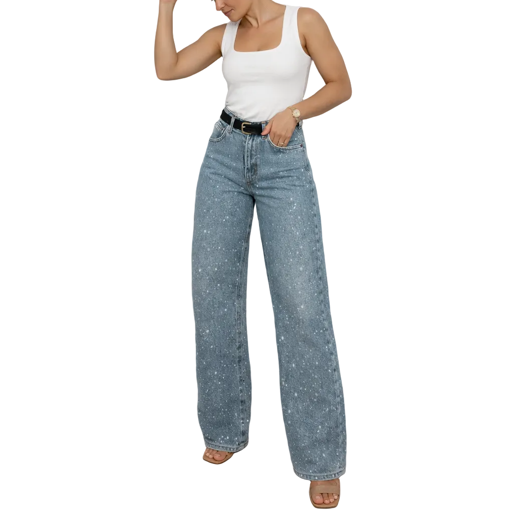 Damen Hose Klassischer Schnitt Hoher Bund