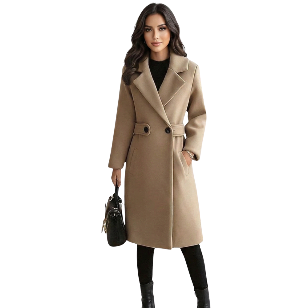 Damen Mantel einreihig mit breitem Revers