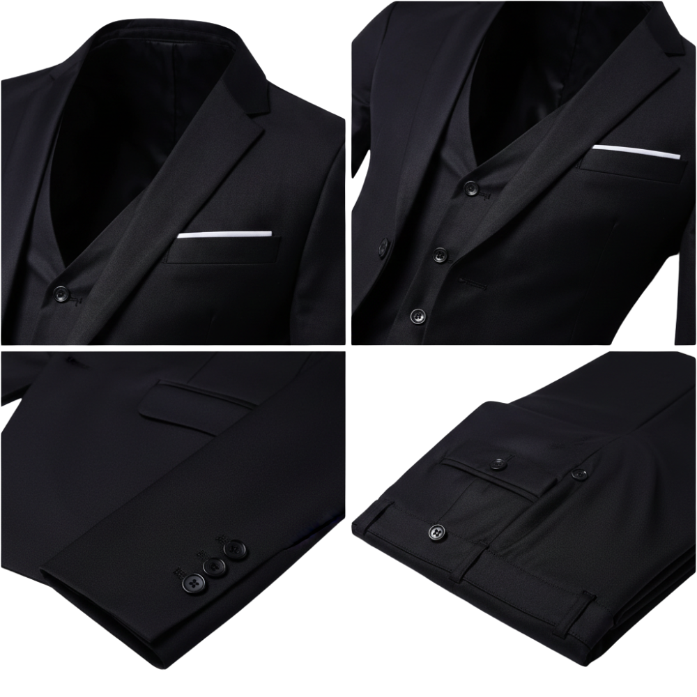 Dreiteiliger Anzug Herren Schmale Passform Formell