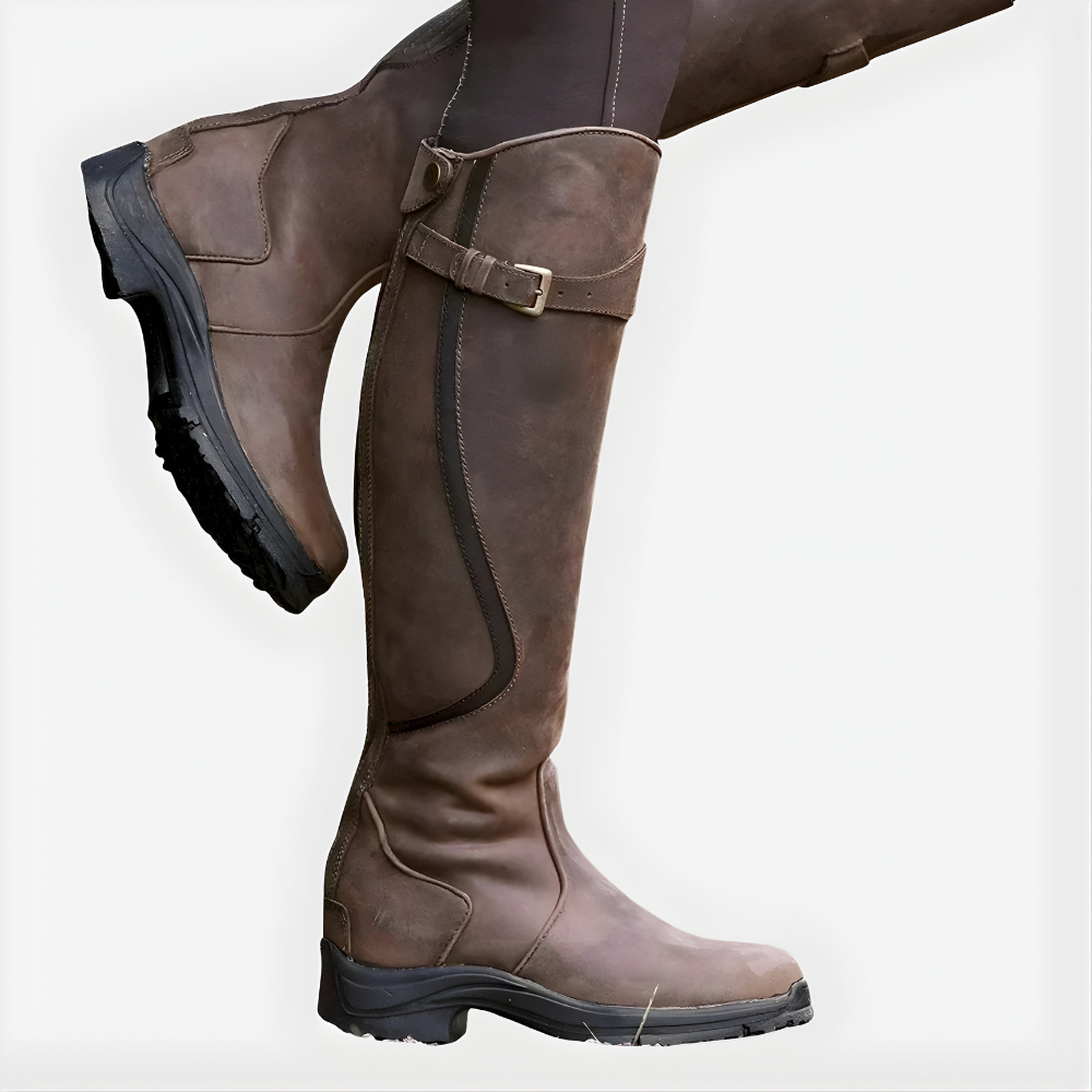 Damenstiefel Damen Hohe Form mit verstellbaren Schnallen