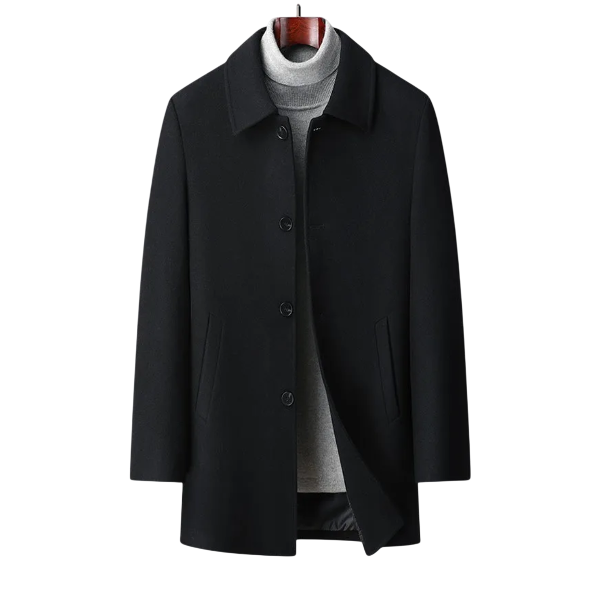 Kurzmantel Herren Regular Fit Knopfleiste Spitzkragen