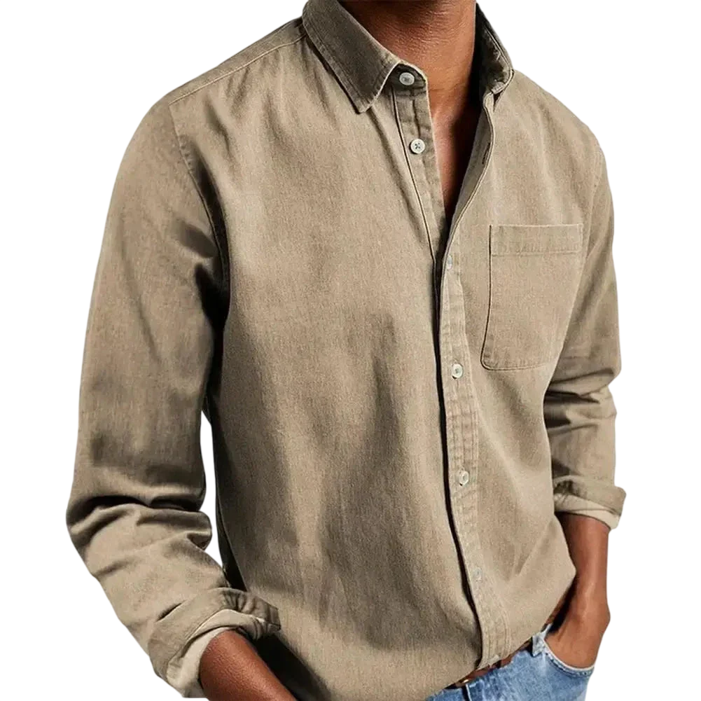 Herren Hemd Klassischer Schnitt Gerade Passform