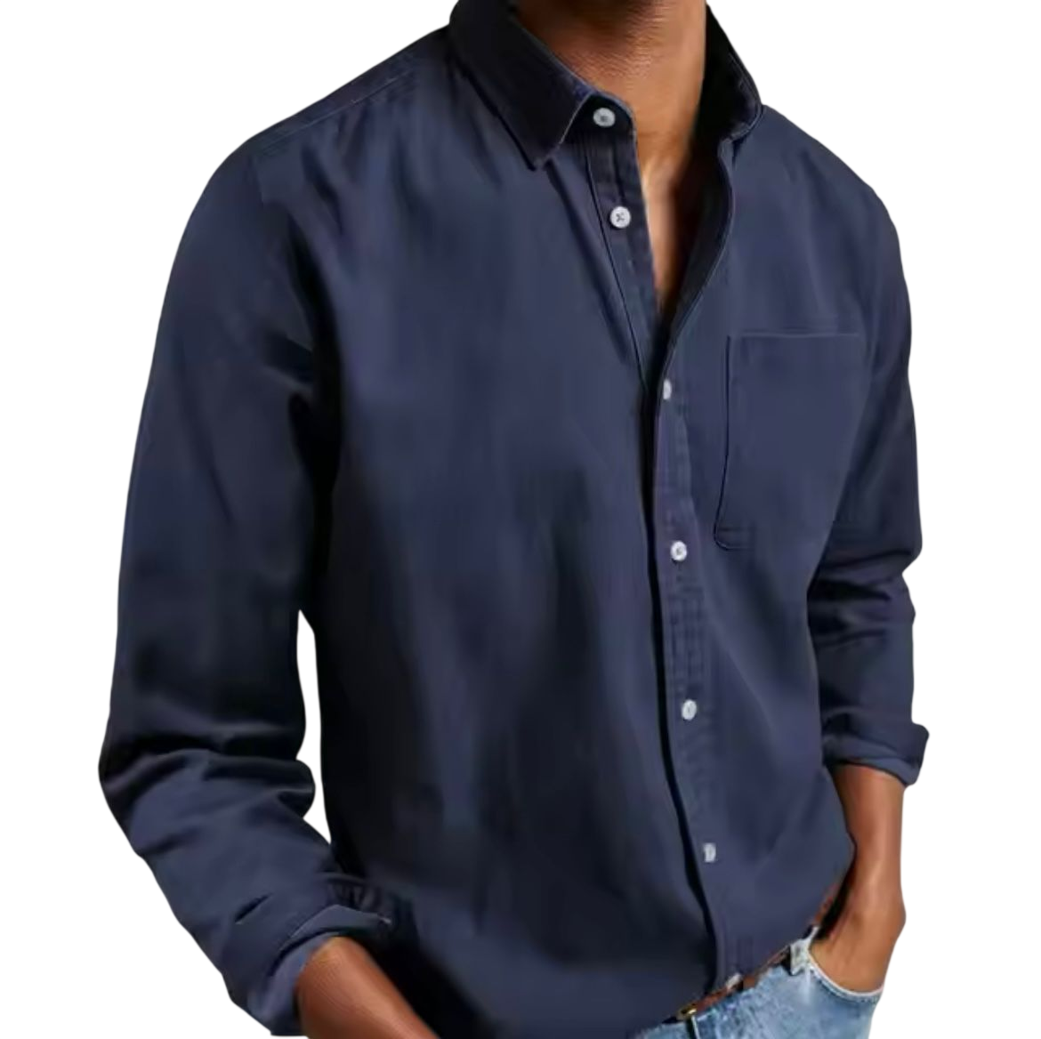 Herren Hemd Klassischer Schnitt Gerade Passform